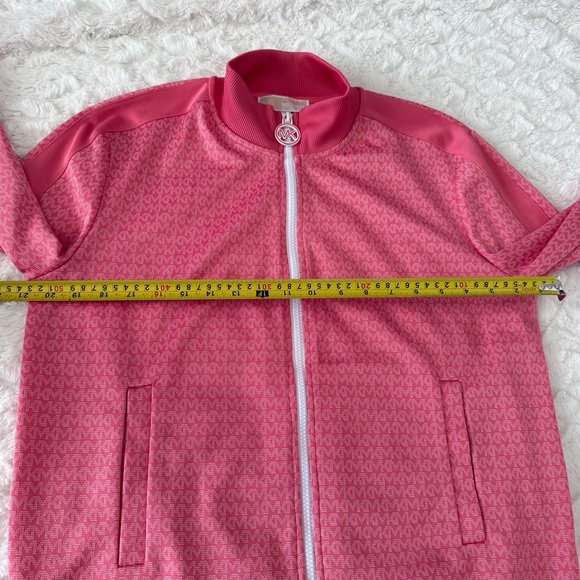 EUC MICHAEL KORS MK Signature Jacquard Track Jacket Tea Rose - Picture 10 of 10